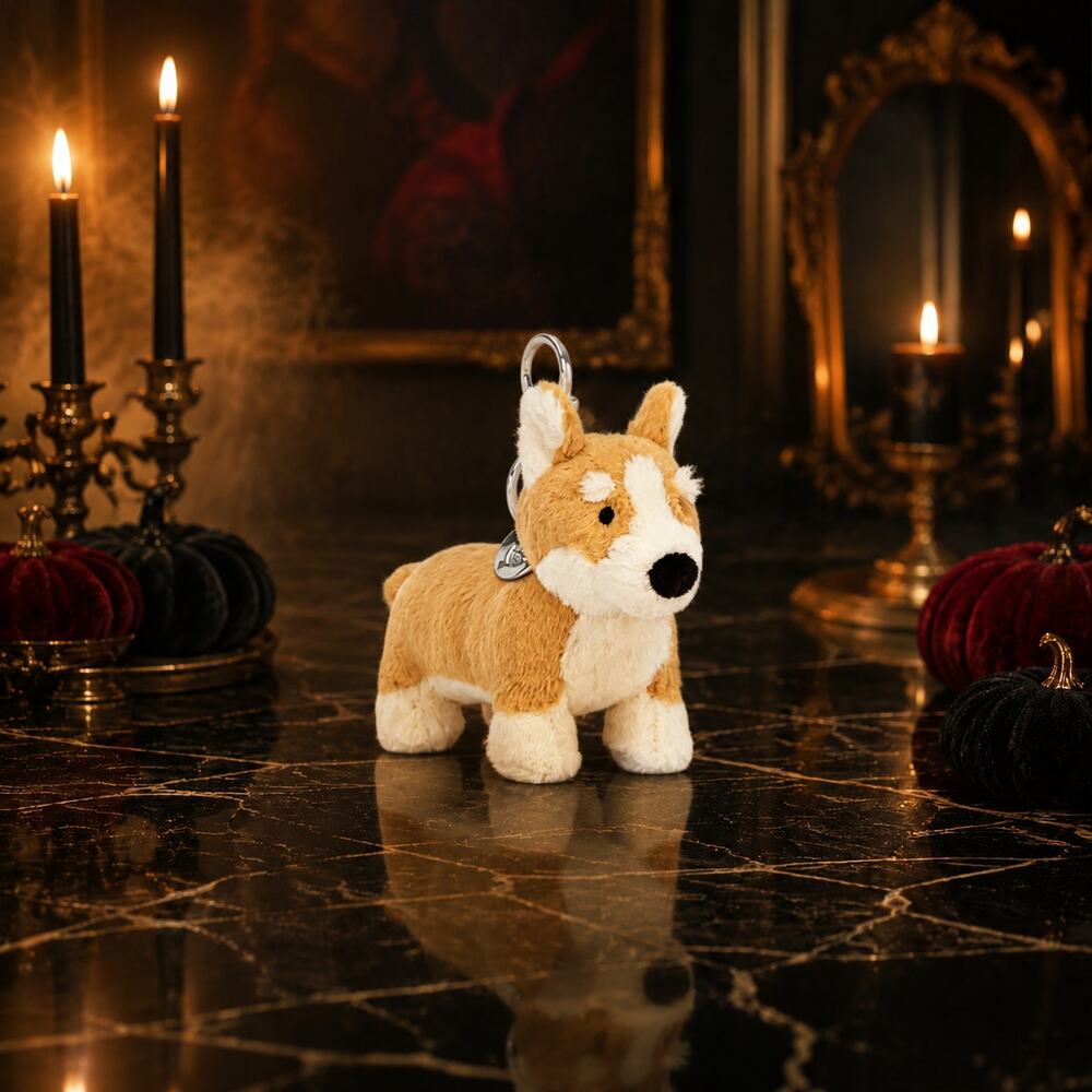 Jellycat Betty Corgi Bag Charm Plush Keychain NWT Caramel Dog Clip Toy